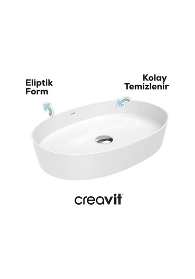 Oval Deliksiz Beyaz Lavabo İle Modern Tasarım 508 Yeşil