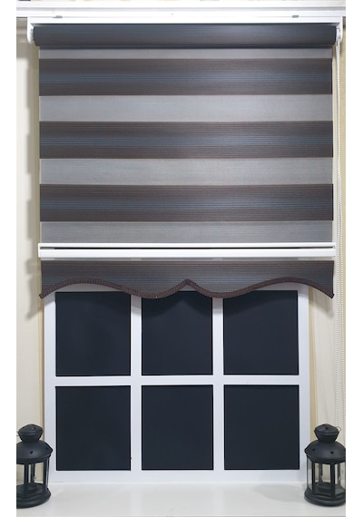 Pliseli Zebra Stor Kahverengi Renk Geçişli Etek Dilimli St 023 Kahverengi