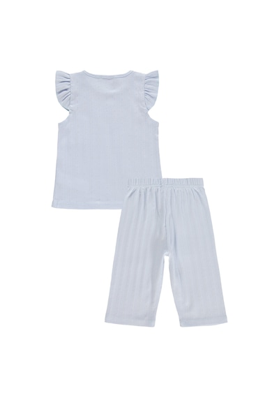 Civil Girls Kaprili 2-5 Yaş Pijama Takımı - Mavi Açık Mavi