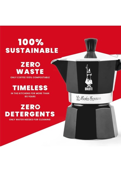 Bialetti - Moka Express: 3 Cups Ocak Üstü Espresso Pişirici - 130