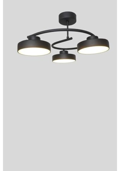 Dönence Led Siyah Renk Modern Tasarım Enerji Tasarruflu Üç Renk Işık Ledli Dekoratif Avize Salon Yemek Odası Çok Renkli