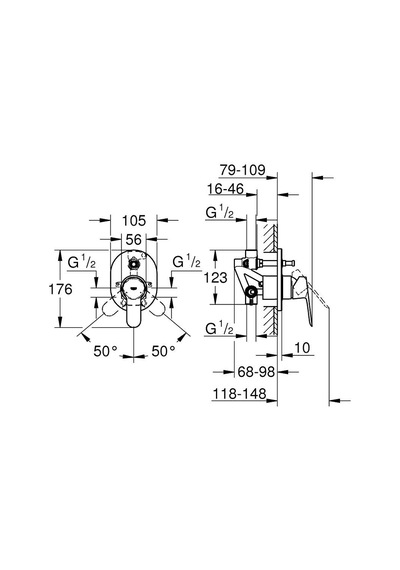 Grohe Bauedge Ankastre Banyo Duş Bataryası - 29039000 Altın