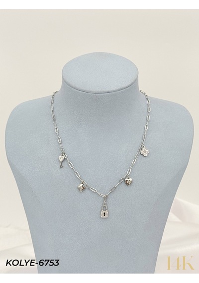 Kolye Takı Aksesuarı Metal 45cm Minimal Şıklık Zarif Hediye Model 89b003 Çok Renkli