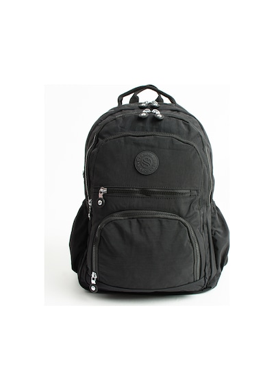 Sanmorris Unisex Suya Dayanıklı Krinkıl Kumaş Çok Gözlü Siyah Renkli Laptop Okul Ve Sırt Çantası S-3013 Siyah