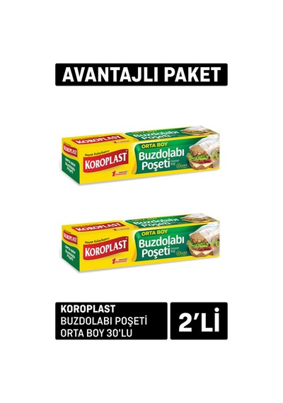 Koroplast Buzdolabı Poşeti Orta Boy 2 Adet X 30'lu - 6 Adet Tarı