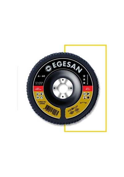 Egesan 115X22,23-60 Kum-Pro Serisi Ao Flap Diskler-10 Ad.