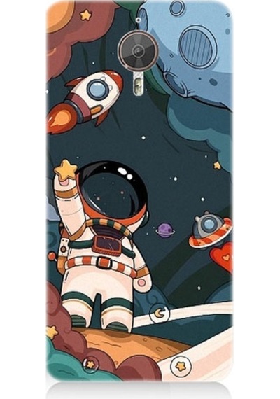 General Mobile Gm 5 Plus Uyumlu Sevimli Astronot Uzay Macerası Desenli Silikon Kılıf