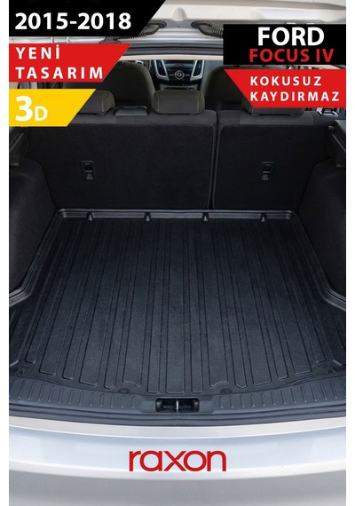 Ford Focus 4 Sd İnce Stepne 2015-2018 Bagaj Havuzu 3d Özel Kalıp Su Geçirmez, Kaymaz, Tam Uyum