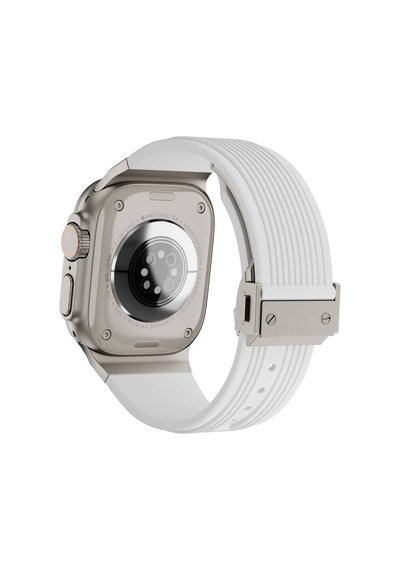 Apple Uyumlu  Watch Ultra 1 / 2 49mm Kordon Klipsli Spor Görünümlü Silikon Kordon 113