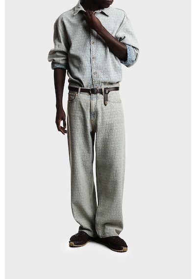 Emporio Armani Jakarlı Logolu Uzun Kollu Kot Gömlek Erkek Gömlek Em006497 Af27500 Mb003 Açık Mavi Açik Mavi