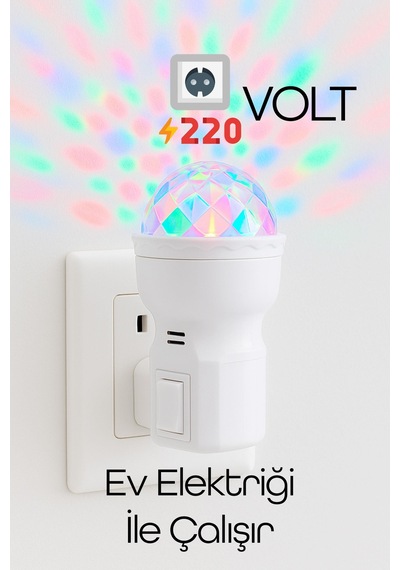 Rgb Hareketli Işık Gece Lambası Dome Tip On/off Tuşlu Koridor Uyuma Işığı Renkli Işık Beyaz Es621 Beyaz