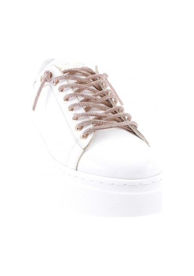 Dgn Es854-23y Kadin Kalin Taban Silver Taş Bağcikli Sneakers Ayakkabi ES854-2007-R0198 Beyaz