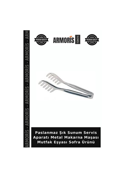 Paslanmaz Şık Sunum Servis Aparatı Metal Makarna Maşası Mutfak Eşyası Sofra Ürünü