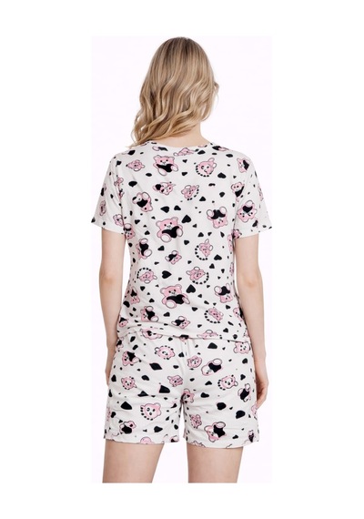 Kadın 01168 Milan Şortlu Pijama Takımı Beyaz
