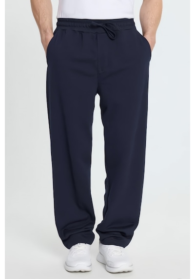 Tudors Erkek Regular Fit Klasik Kesim Baggy Pamuklu Beli Bağcıklı Lacivert Eşofman Altı-42682 Lacivert