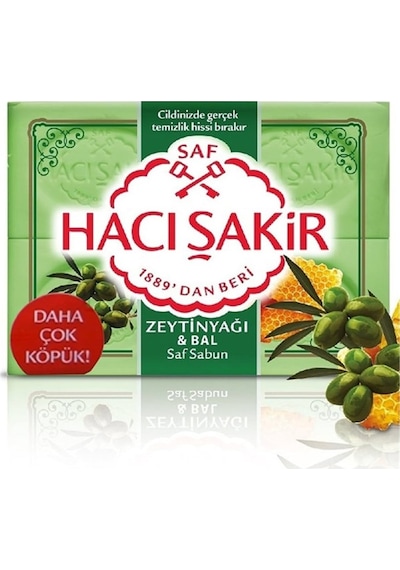 Hacı Şakir Saf Zeytinyağı ve Bal Banyo Sabunu 4'lü 150 G