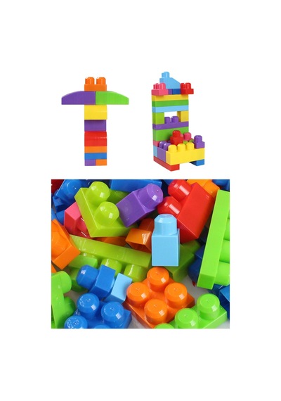Play Blox Yapı Oyuncakları 107 Parça Kovalı Parlak Renkler Mega Blok Seti 3103