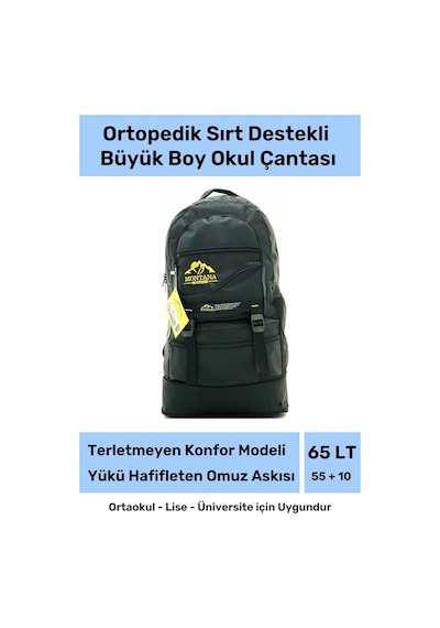 Büyük Boy Ortopedik & Terletmeyen Konfor Modeli Çok Gözlü Bölmeli Lise Ortaokul Okul Sırt Çantası Çok Renkli