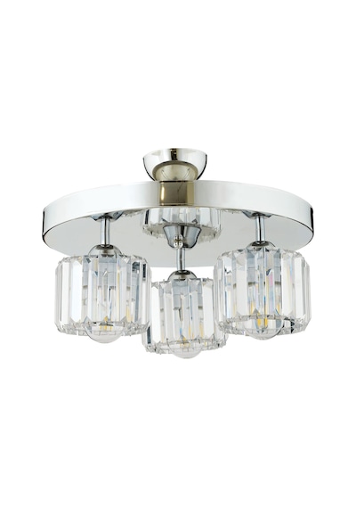 Sabrina 3 Lü Yuvarlak Krom Kaplama Plafonyer Kristalli Taşlı Modern Tasarım Kristal Salon Avize