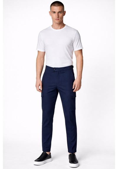 Giotelli Erkek Lacivert Dar Kesim Slim Fit Yünlü Dokuma Kargo Cep Normal Bel 6 Drop Pantolon Giotelli Erkek Lacivert Dar Kesim Slim Fit Yünlü Dokuma Kargo Cep Normal Bel 6 Drop Pantolon