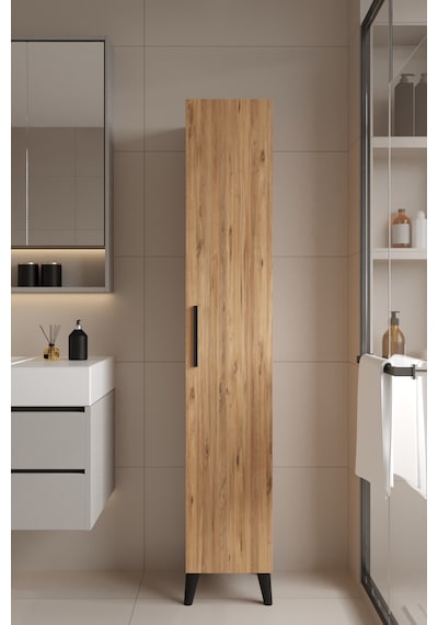 Mundo Tek Kapılı Banyo Dolabı Çok Amaçlı Dolap - Atlantik Çam Atlantik Çam