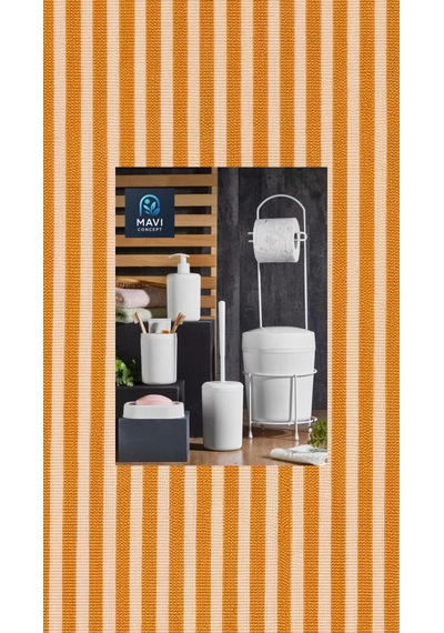 Modern 6 Parça Banyo Seti Çöp Kovalı Tuvalet Kağıtlığı Ve Fırçası-katı Ve Sıvı Sabunluk-diş Fırçalık Beyaz