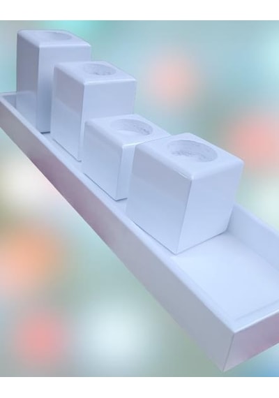Hobi Adn Dekoratif Mumluk Ahşap Mdf Parlak Beyaz Model El Yapım