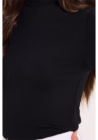 Tudors Kadın Standart Fit Kısa Kollu Yarım Balıkçı Yaka Siyah Bluz-34632 Lacivert