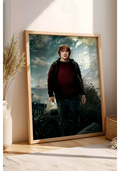 Ron Weasley Hogwarts Savaşı Çerçeveli Tablo - Lüks Harry Potter Karakter Posteri Modern Duvar Dekoru Kayın Ron Weasley Hogwarts Savaşı Çerçeveli Tablo - Lüks Harry Potter Karakter Posteri Modern Duvar Dekoru Kayın