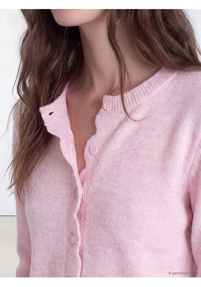 Lcw Modest Pembe Bisiklet Yaka Kadın Triko Hırka