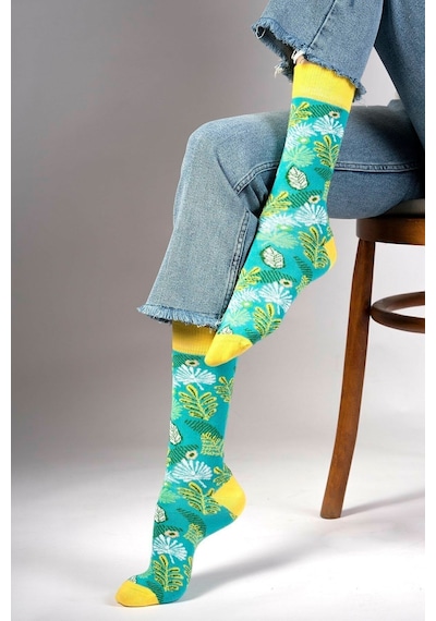 Ozzy Socks Lime Desenli Çorap Yeşil-sarı