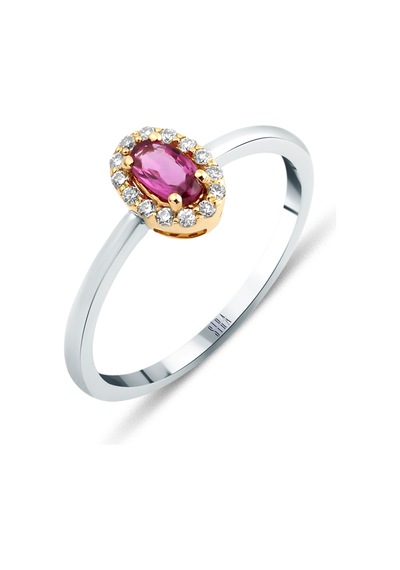 Siramücevherat Pink Safir Yüzük - Beyaz Ve Rose Altın