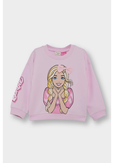 Defacto Kız Bebek Barbie Bisiklet Yaka Sweatshirt F4979a525aupn633 Pembe