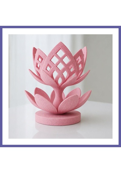 Bezos 3d Baskı Lotus Çiçeği Mumluk - Dekoratif Tealight Mumluk-pembe Nıda