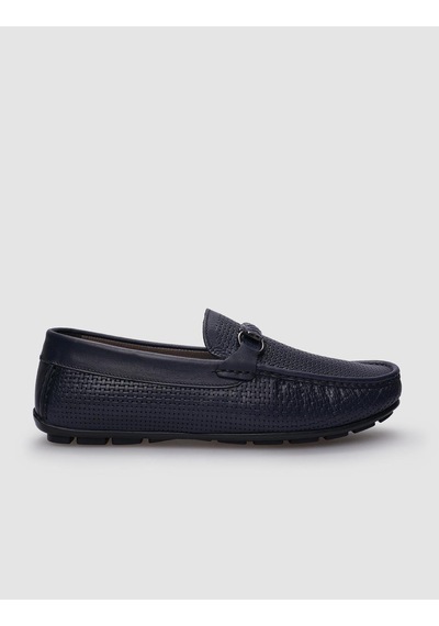 Cabani %100 Hakiki Deri Lacivert Tokalı Erkek Loafer-lacivert Lacivert