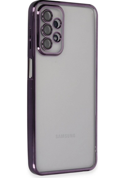 Samsung Uyumlu Galaxy A23 4g Kılıf Kamera Korumalı Lensli Silikon Mor