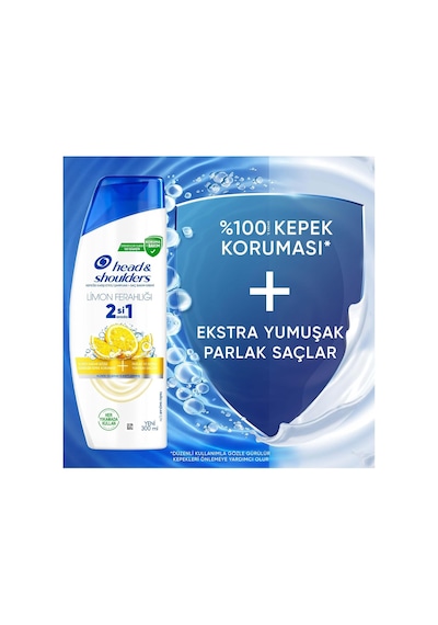 Head & Shoulders Limon Ferahlığı 2'si 1 Arada Yağlı Saçlar İçin Kepeğe Karşı Etkili Şampuan 300ml