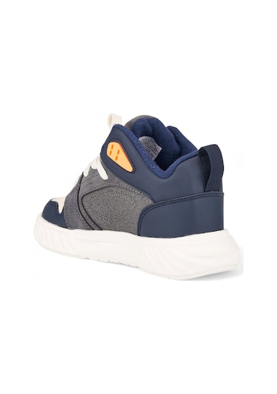 Nstil Unisex Çocuk Spor Ayakkabı Ortopedik Bağcıklı Cırtlı Desenli Kaymaz Taban Yürüyüş Sneaker 537 Lacivert - Beyaz