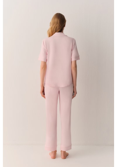 Suwen Misty Gömlek Yaka Pijama Takımı Sh26629660b077 Pembe