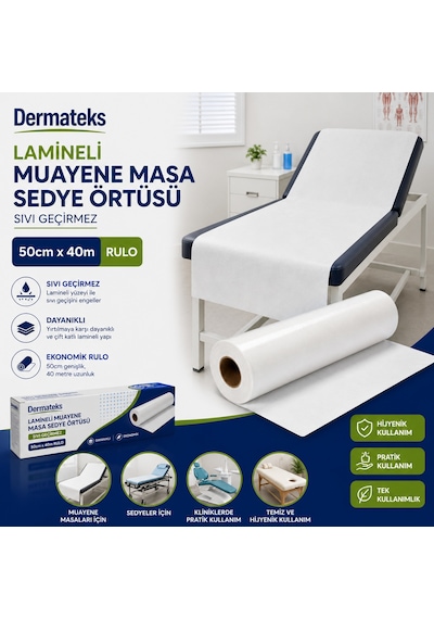 Lamineli Muayene Masa Sedye Örtüsü 50cm 40m Rulo Sıvı Geçirmez 2 Adet