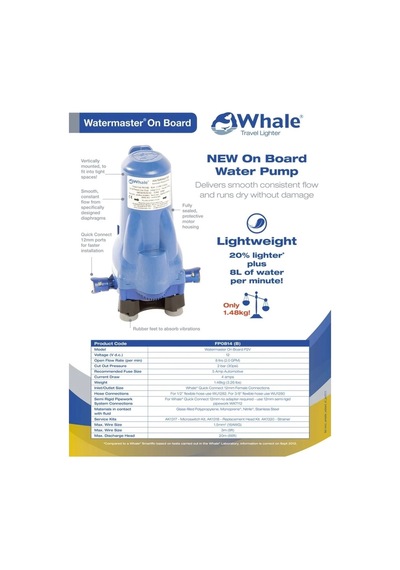 Whale Obus Karavan Karavan Hidrofor & Karavan Su Pompası Hidrofor Watermaster 2 Bar 8l 12v