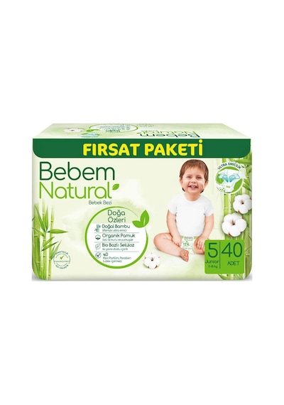 Bebem Bebek Bezi Natural Beden:5 11-18kg Junior 160 Adet