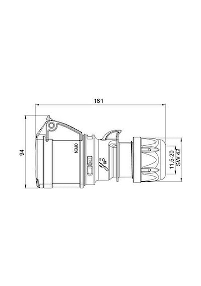 METE ENERJİ 406407V 3X32A. Ip44 Uzatma Prizi (Vidalı Bağ.)