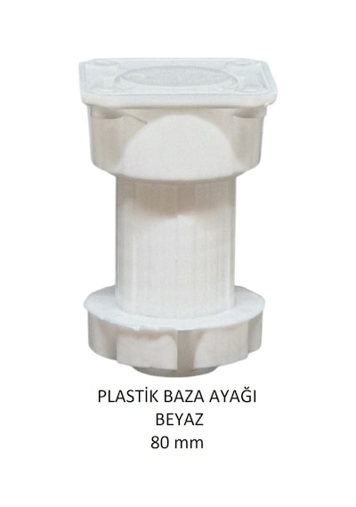 Plastik Baza Ayağı, Beyaz, 8 Cm Beyaz