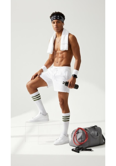 Plus Scorpion Unisex Tenis Çorabı 3 Lü Set Pamuklu, Nefes Alabilir, Günlük & Spor Kullanımına Uygun Beyaz Çorap Beyaz