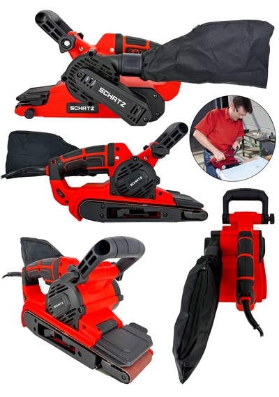 Schatz 900w Elektrikli Vakumlu Tozsuz Cila Özellikli Tank Zımpara Makinesi Kırmızı