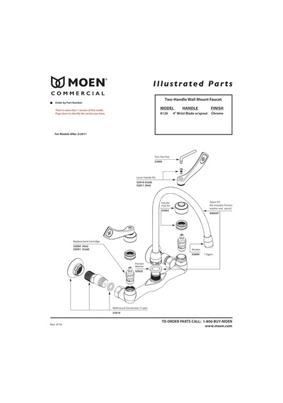 Moen 8126 Commercial M-dura Çift Kulplu Duvar Askısı Utility Musl Diğer