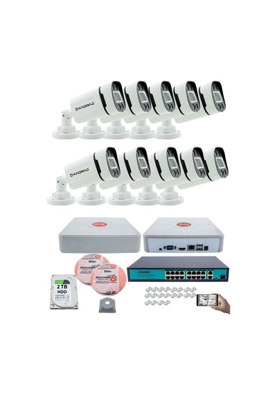 10 Kameralı Güvenlik Ip Kamera Seti - 4mp Dış Mekan Kdj-10s-4w-p-ıp-v0