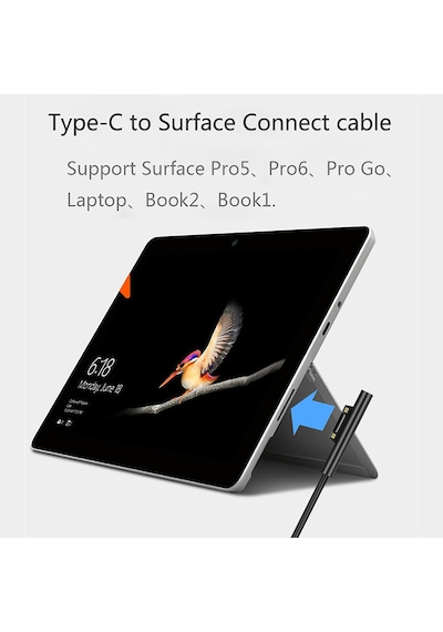 Microsoft Surface Pro 7 6 5 Usb-c Şarj Adaptörü Kablo - Siyah - 1.5m Um163647-1 Yurt Dışından