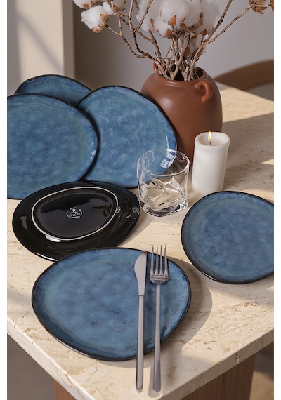 Keramika Professional Trior Pasta Tabağı 22 Cm 6 Adet 23783 Lacivert
